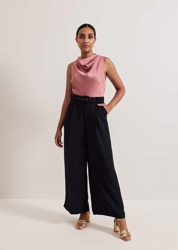 Phase Eight Petite Sabina Satin Wide Leg Jumpsuit Multicolor Australia | JK1392540